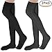 Ordenado 2 Pairs Women's Over knee Leg Warmer Thigh High Cotton Winter Socks( Black&dark Grey)One Size