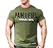 Monsta Clothing Co. Men's Bodybuilding (Pain is Fuel) Gym T-Shirt (G:MG-A:WT/BK) Military Green