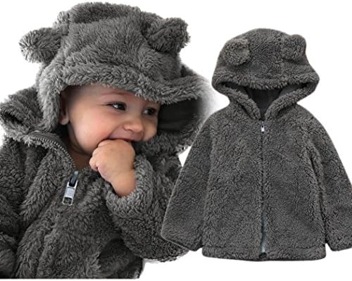 TRENDINAO Kids Baby Boys Girls Soft Hoodie Bear Coat Clothes Winter Warm Thick Outwear