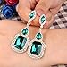 BriLove Women's Wedding Bridal Dangle Earrings Crystal Infinity Figure 8 Chandelier Jewelry Emerald Color