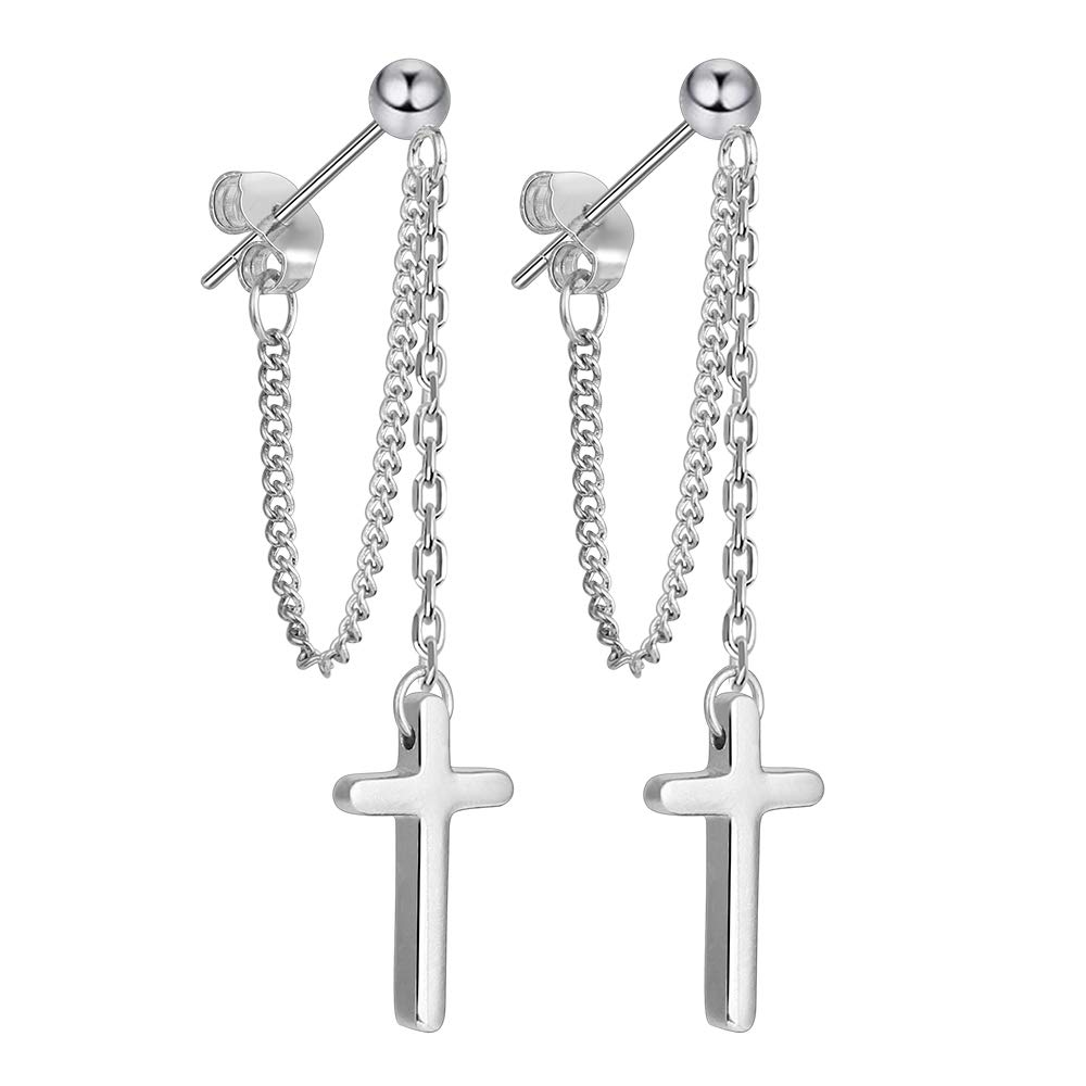 Gnoce Cross Dangle Earring Sterling Silver Stud Earrings Fashion Drop Earrings Gift for Women