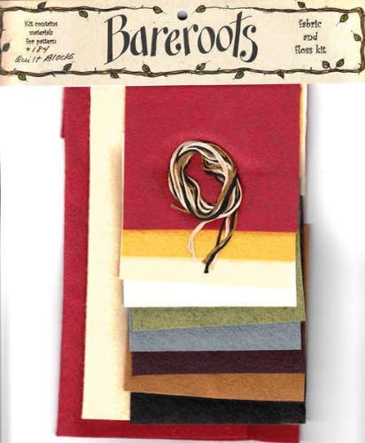 Bareroots Fabric &amp; Floss Kit for Little Stitchies Quilt Blocks Candle Mat