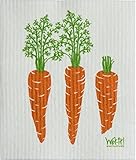 Swedish Treasures Wet-it! Cleaning Cloth, Carrots, Super Absorbent, Reusable, Biodegradable, All-purpose