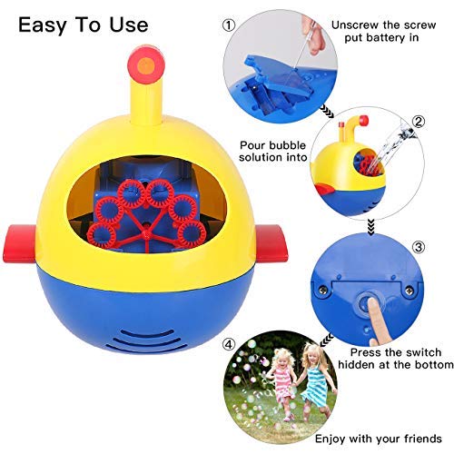 Sunba Youth Bubble Machine Automatic Bubble Blower Machine for Kids Boys Girls , Over 500 Bubble Per Minute Maker with Bubble Solution for Birthday Party , Christmas …