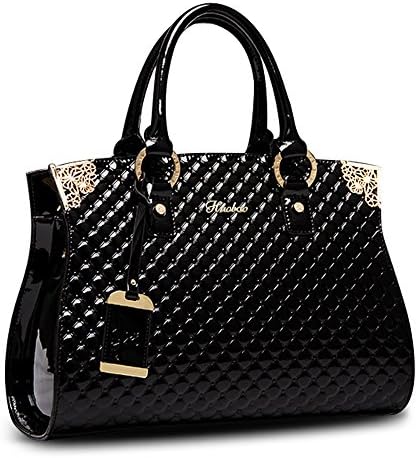 Women's Patent Leather Handbags Designer Totes Purse Satchels Shoulder Handbag Fashion Embossed Top Handle Bags