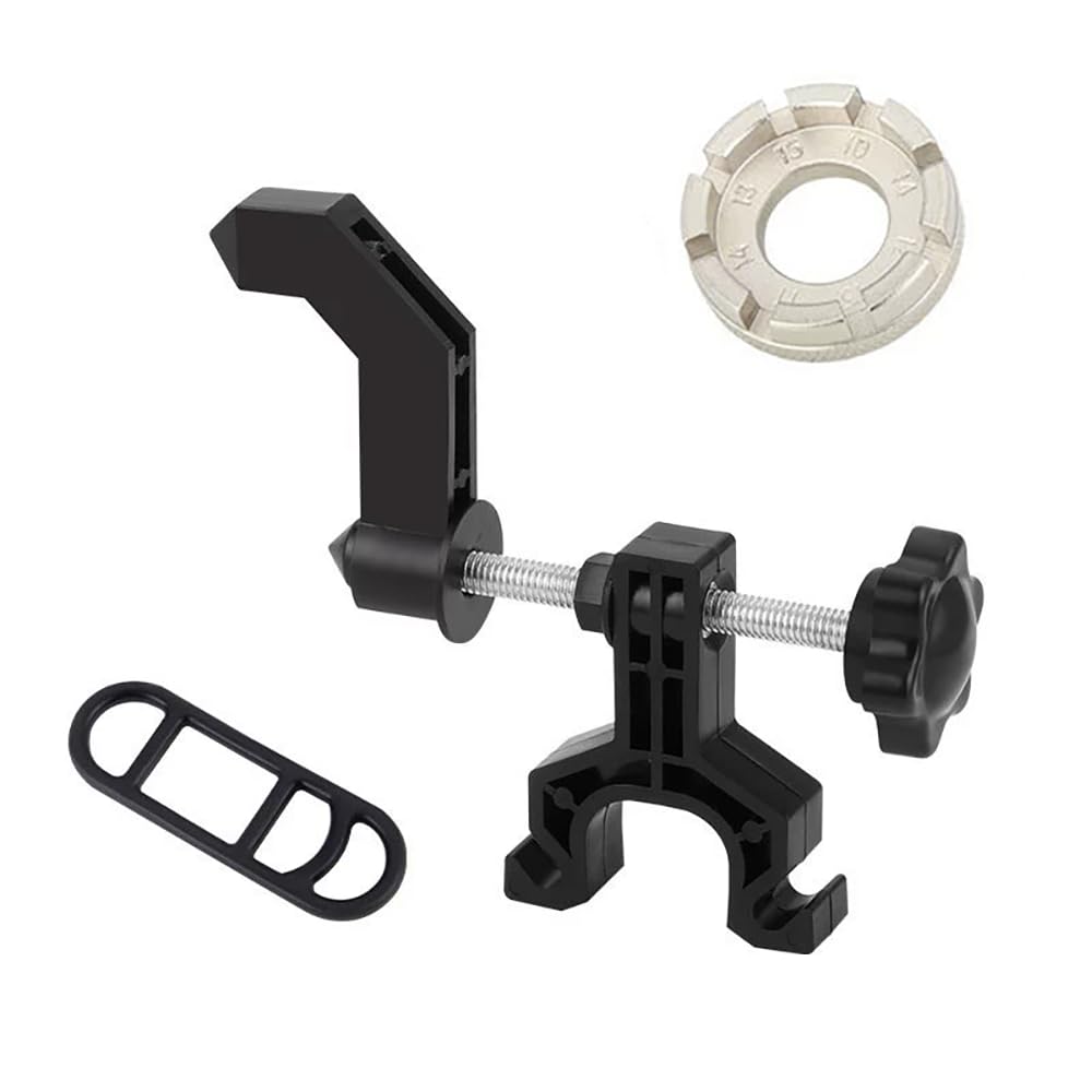 Photo 1 of Portable Bicycle Wheel Truing Stand Bike Mini Rims Adjustment Repair Mount Tools Spoke Wrench Black
