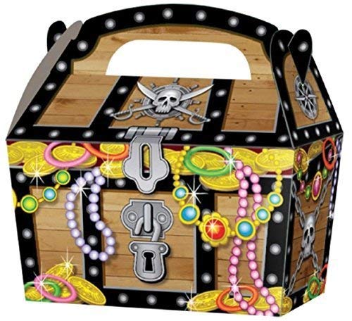 10 x Pirate Treasure Chest Kids Party Treat Cake Food Boxes Favours Goodie Bags