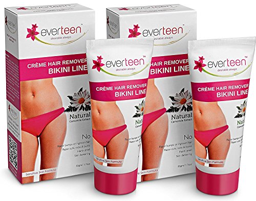 Everteen Bikini Line Hair Remover Creme Pack of 2 for bikini line and underarms