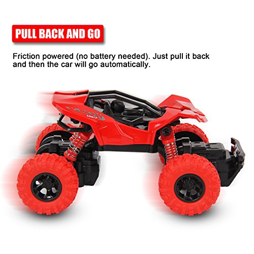 Af-tigonhw Pull Back Cars Alloy Diecast Monster Truck Race Car Buggy Functions Toy Vehicles with High Speed Gift for Kids and Toddlers 1:36 Scale