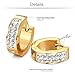Jstyle Stainless Steel Womens Mens Hoop Earrings Huggie Earrings CZ Piercings 2 Pairs 18G