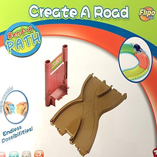 Bend a Path Toy Vehicle Playset Accessory - Figure Eight Multidirectional Expansion Link with Safari Gate and Batteries