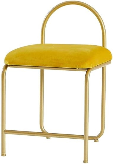 Amazon Com Thbeibei Storage Benches Bedroom Dressing Table Chair Nordic Vanity Stool Shoe Bench Rest Bench Home Beauty Makeup Stool Velvet Upholstered Seat Gold Metal Legs Color Yellow Furniture Decor