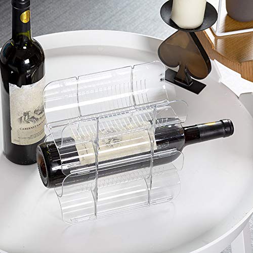 Lawei 4 Pack Plastic Stackable Wine Storage Rack FreeStanding