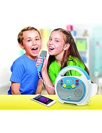 Mother Goose Club Bluetooth Sing Along Reproductor MP3 Portátil Real Mic 24 canciones incorporadas Almacena hasta 16 horas de música 1 GB incorporado puerto de memoria USB expande su contenido incorporado baterías recargables