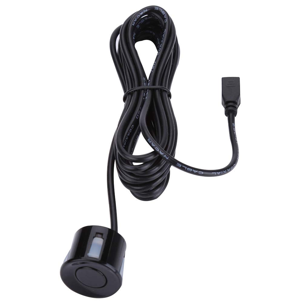 EVGATSAUTO Parking Sensor, 4Pcs/Set Car Parking Reversing Aid Sensors Radar Probe Backup Assist Parts(Black) Detachable Rear Reverse Sensor Reversing Radar Extension Cable