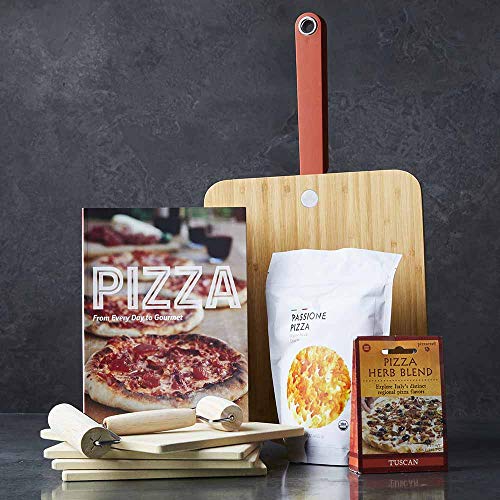 Man Crates Pizza Grilling Crate - Flavorful Food Gift for Men - Pizza Stones, Pizza Peel, Spices, Flour, Pizza Roller and More - Ships in A Sealed Wooden Crate with A Laser-Etched Crowbar