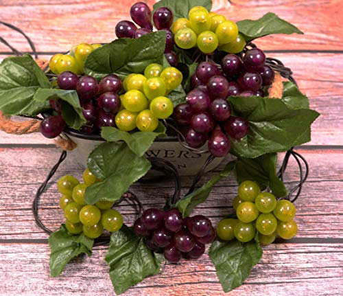 LIDORE 100 LED Purple&Green Grape String Lights. Grapevine Lights with 10 Cluster-UL Listed - Thumbnail 5