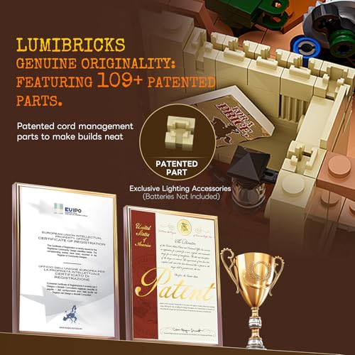LUMIBRICKS Western-Carpentry-Workshop Lighting-Building-Bricks Set - 1832 Pcs The Old West Blacksmith-Shop Light Construction Building Model Set for Adults and West Lovers