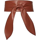 ChinEluviis Womens Obi Belt Fashion Leather Wrap Wide Cinch Belt Corset Tie Waistband for Dress