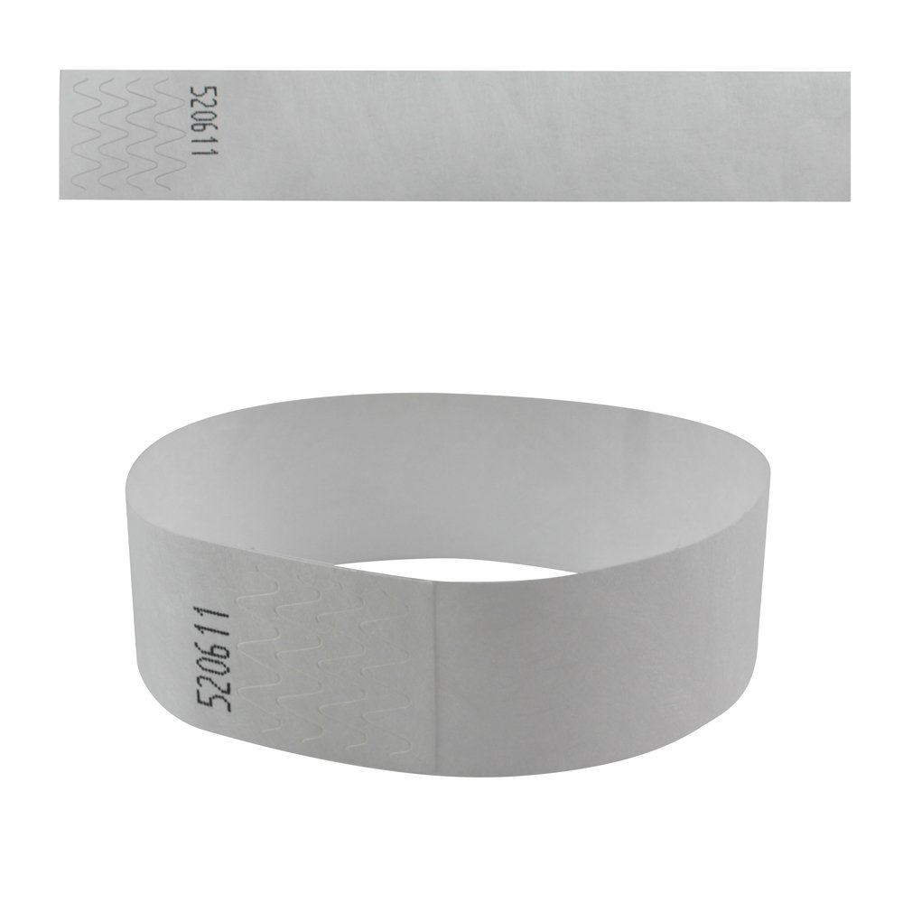 eBuyGB 13281 Plain Security Tyvek Paper Event Wrist Band for Festivals and Parties - White (Pack of 250)