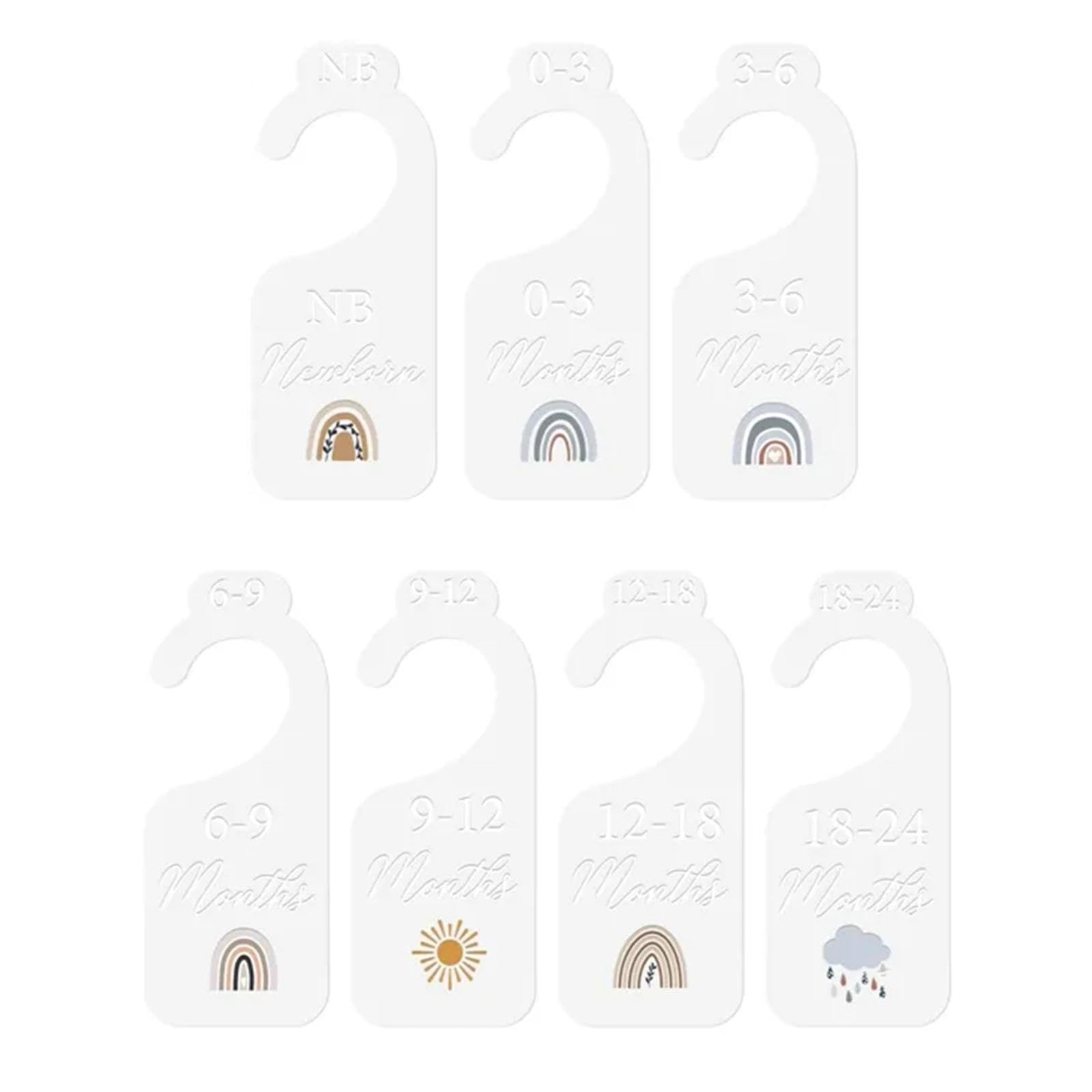 MagiDeal 7 Pieces Baby Closet Dividers Clothes Size Divider for New Parents Gifts, Size Newborn to 24 Months