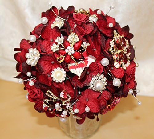 Beautiful Wedding Bling Brooch Bouquet (Custom/Handmade with Crystals & Pearls) Heirloom Keepsake Bridal Bouquet w/ Boutonnier