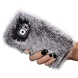 Samsung Galaxy S7 edge Case,AutumnFall Luxury Crystal Bling Case Winter Warm Fluffy Villi Fur Plush Case for Samsung Galaxy S7 Edge