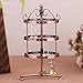 HomRing Earring Holder, 3 Tiers Rotating Spin 72 Pairs Earring Organizer Jewelry Display Stand Rack for Home Shore (Black)