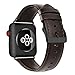 For Apple Watch Band 42mm, KYISGOS Retro Vintage Genuine Leather iWatch Replacement Band for Apple Watch Series 3 Series 2 Series 1, Brownish Black with Black Adapter