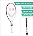 Kids Tennis Racket with Training Videos – 21 Inch Aluminum Youth Tennis Racket with Neoprene Handle for Children Age 5-12 – Learn Faster and Play Better by Street Tennis Club, Pink/White