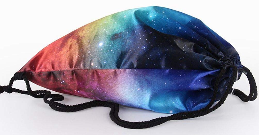 Lightweight Galaxy Drawstring Swimming Bag Sport Gym Sack Bag Backpack for Women Girls School Travel (Blue1)