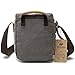 Camera Bag Vintage Canvas Shoulder Genuine Leather Trim Shockproof Messenger Bag­ for SLR/DSLR (Grey)