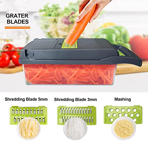 12 in 1 Vegetable Chopper Onion Chopper Food Chopper - Multi Vegtable Chopper Salad Chopper Fruit Slicer Cutter Carrot Chopper Chip Slicer Potato Chopper - Useful Chopping Tool Kitchen Items