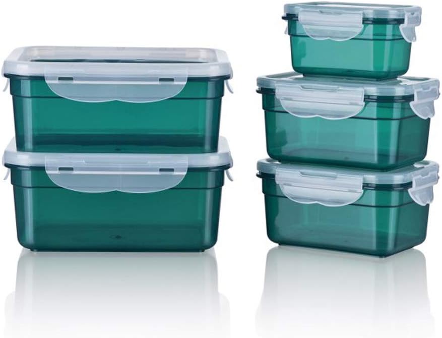 GOURMETmaxx - Caja de almacenaje con Cierre de Clic, Verde, Set 10 pcs: Amazon.es: Hogar