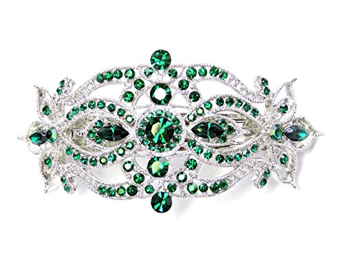 Faship Emerald Color Green Big Hair Barrette