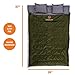 Gideon Waterproof Double Sleeping Bag with 2 Pillows - Amazingly Lightweight, Compact, Comfortable & Warm - for Backpacking, Camping, etc. Double Size or Convert into 2-Single Bags