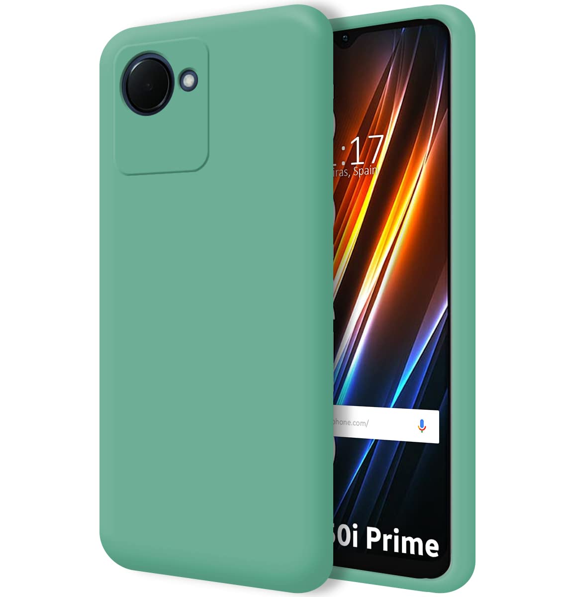 Tumundosmartphone Silicone Liquid Ultra Soft Case for Realme Narzo 50i Prime Colour Green