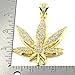 L & L Nation Mens Gold Tone Marijuana Hip Hop Pendant 30