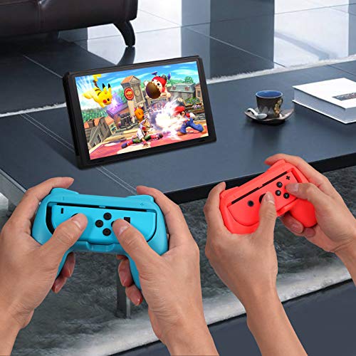 AUTOUTLET Grip for Nintendo Switch Joy-Con, Tennis Racket,Steering Wheel,Accessories for Mario Tennis Aces Game,3-Pack Switch Controller Grip Handle Kit for Nintendo Switch Joy-Con