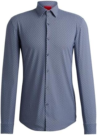 HUGO Men's Kenno Shirt Dark Blue Size 43