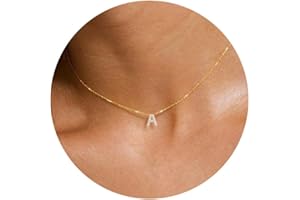 ZOERAY Initial Necklaces for Women Dainty Gold CZ Letter Necklace 14K Gold Plated Trendy Simple Cute Gold Choker Necklace Personalized Name A-Z Capital Necklace Jewelry Gifts for Women Girls