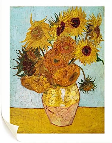ArtKisser (24"x31") Vincent Van Gogh Sunflowers (Vase with Twelve Sunflowers ) Art Poster Print Canvas Prints