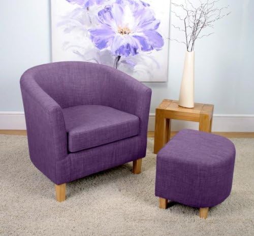 Sessel Stoff Sessel Bad Set mit Hocker, Pflaume: Amazon.de: Küche