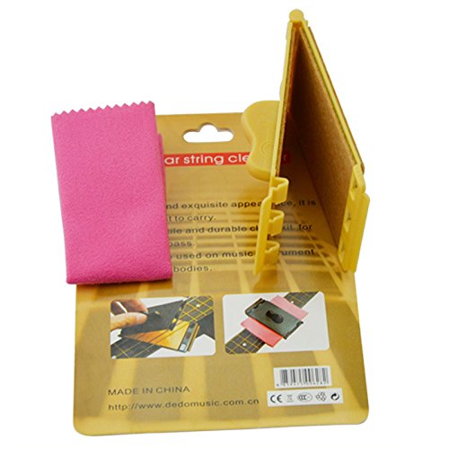 Elrido Guitar String Cleaner Scratch-Free Felt Design General Care(Yellow Color)