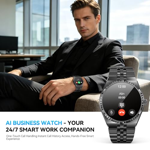 2026 Men's Round Smart Watch, 1.32 Inch AMOLED Display, 160+ Sports Modes, Fitness Watch with Heart Rate/Blood Oxygen/Blood Pressure/Sleep Monitor, IP68 Waterproof, Compatible - for Men and Women