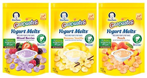 Gerber Graduates Yogurt Melts Snack Variety Pack, 1 Ounce (Pack of 7)