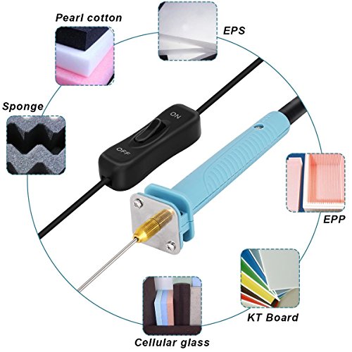 Foam Cutter Electric Hot Knife Foam Cutter GOCHANGE Cutting Machine Pen, 100-240V/15W Craft Hot Knife 10CM Styrofoam Cutting Pen with Electronic Voltage Transformer Adaptor - Thumbnail 3