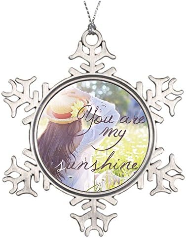 XASAN Decorative Hanging Ornament You Are my Sunshine Photo Custom Pewter Snowflake Ornament,3 Inches