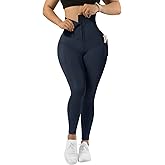 MOOSLOVER Women Corset High Waisted Leggings with Pockets Tummy Control Body Shaper Yoga Pants