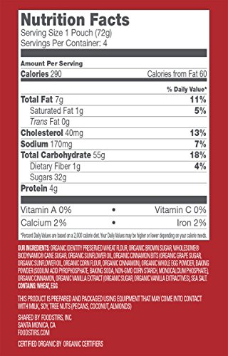 Foodstirs Organic, Non GMO Minute Mug Cake Mix Cinnamon Swirl Coffee Cake, 2.54 Ounce(Pack of 4)